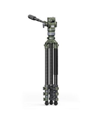  Travel Video Fluid Head with 3-Stage Carbon Fiber Tripod Legs