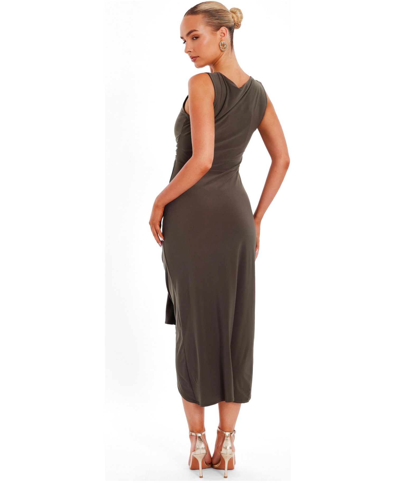 Women's Wrap Bar Midaxi Dress