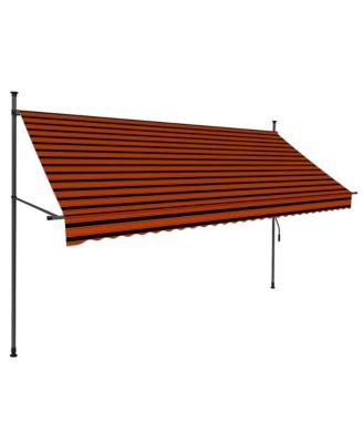 Retractable Awning Orange and Brown