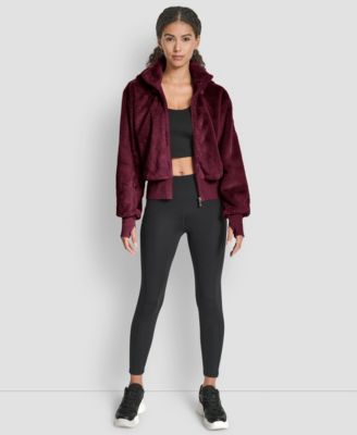 Women's Faux-Fur Zip-Front Bomber Jacket