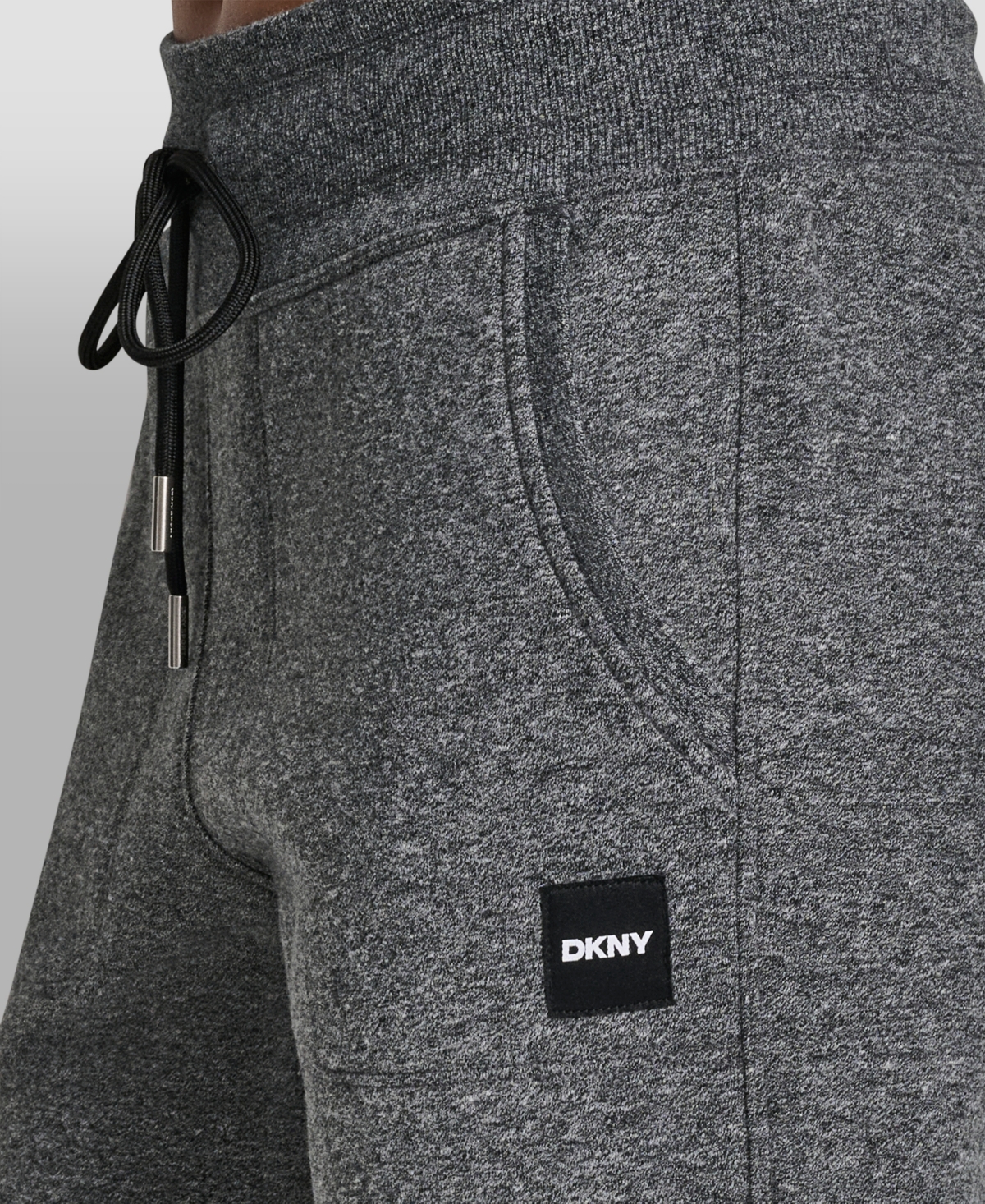 Dkny Women's Tonal Logo Patch Rib Trim Side Pockets Jogger