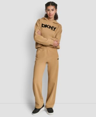 Women's Flocked Logo Boyfriend Open Leg Pants