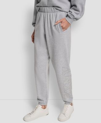 Women's Exploded Rhinestone Varsity Logo High Rise Relaxed Jogger