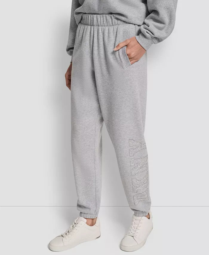 Women's Exploded Rhinestone Varsity Logo High Rise Relaxed Jogger - thumbnail 5