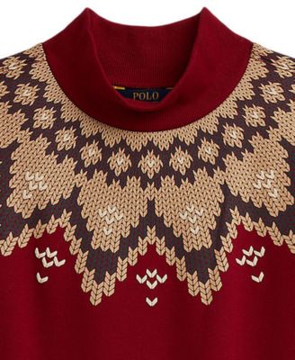 Girls' 7-16 Fair Isle Boxy Long-Sleeve Sweatshirt