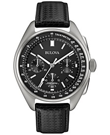 LIMITED EDITION Men's Special Edition Lunar Pilot Chronograph Black Leather Strap & Nylon Strap Watch 45mm 96B251
