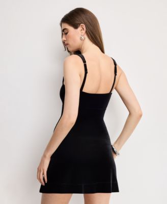 Women's Velvet Mini Dress, Regular and Plus Size