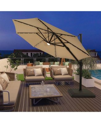 10 FT Luxury Square Cantilever Patio Umbrella, Navy Blue