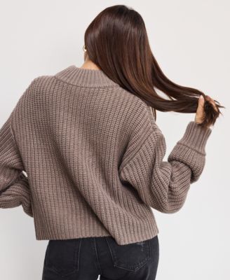 Women's Chunky Knit Mock Neck Sweater, Regular & Plus Size