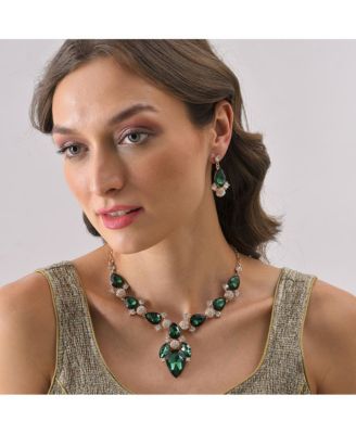 Women's Gold Plated Designer Stone Jewellery Set