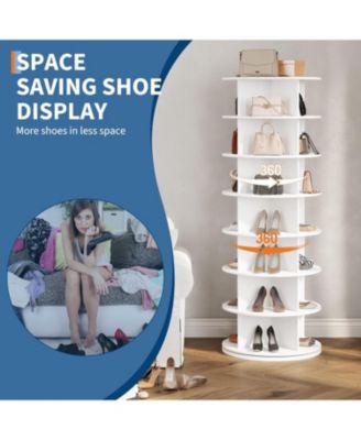 7 Tier Shoe Rack Tower, 360&amp;#xB0;Revolving Free Standing Spinning Shoe Organizer,Vertical Spinning Shoes Display,Rotate Shoes Closet Organization
