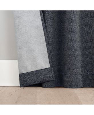 Parsons Herringbone Magnetic Closure 100% Blackout Rod Pocket Curtain Panel Pair