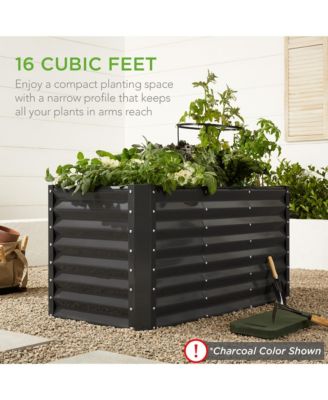 4x2x2ft Outdoor Metal Raised Garden Bed, Planter Box for Vegetables, Flowers