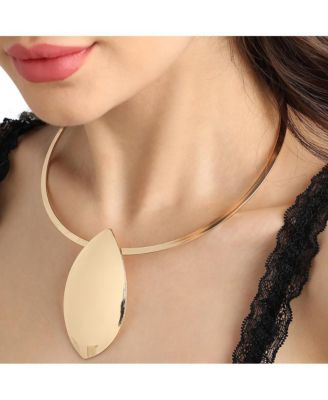 Metallic Oblong Necklace