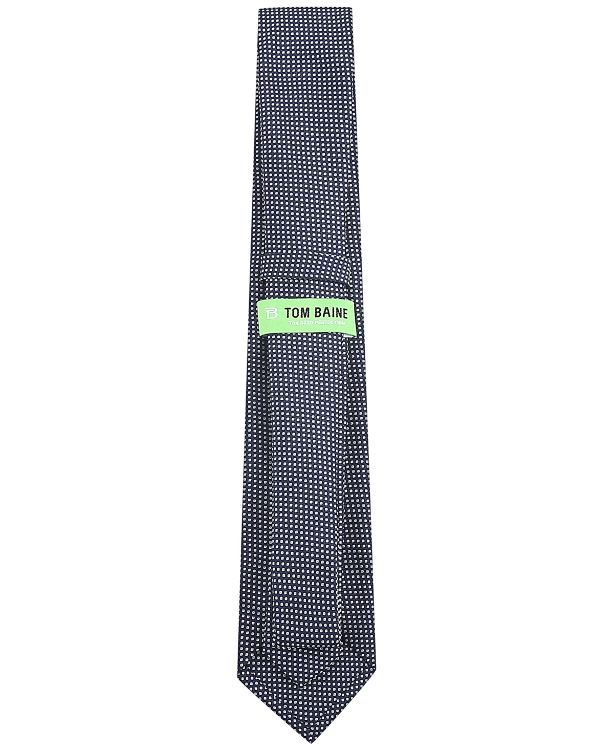 Tom Baine Men's Classic Pin Grid Pattern Tie In Blue