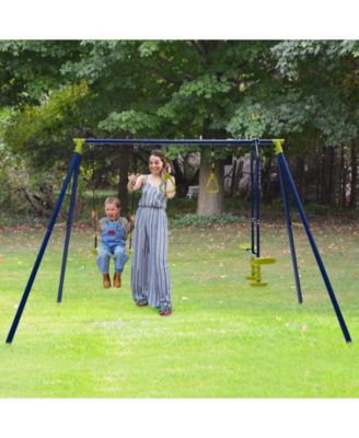 3-in-1 Outdoor Swing Set for Kids Aged 3 to 10