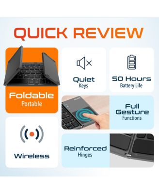 F75 Portable Foldable Bluetooth Keyboard with Sensitive Touchpad (DKBF75)
