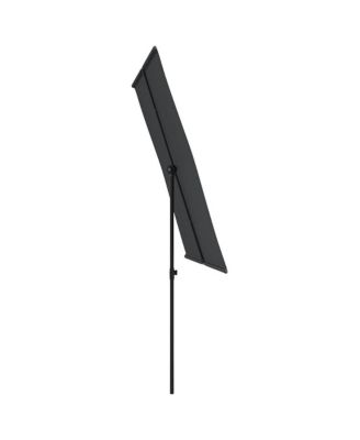 Garden Parasol Black Polyester, Aluminum 6.6 x 4.9 ft Rotatable
