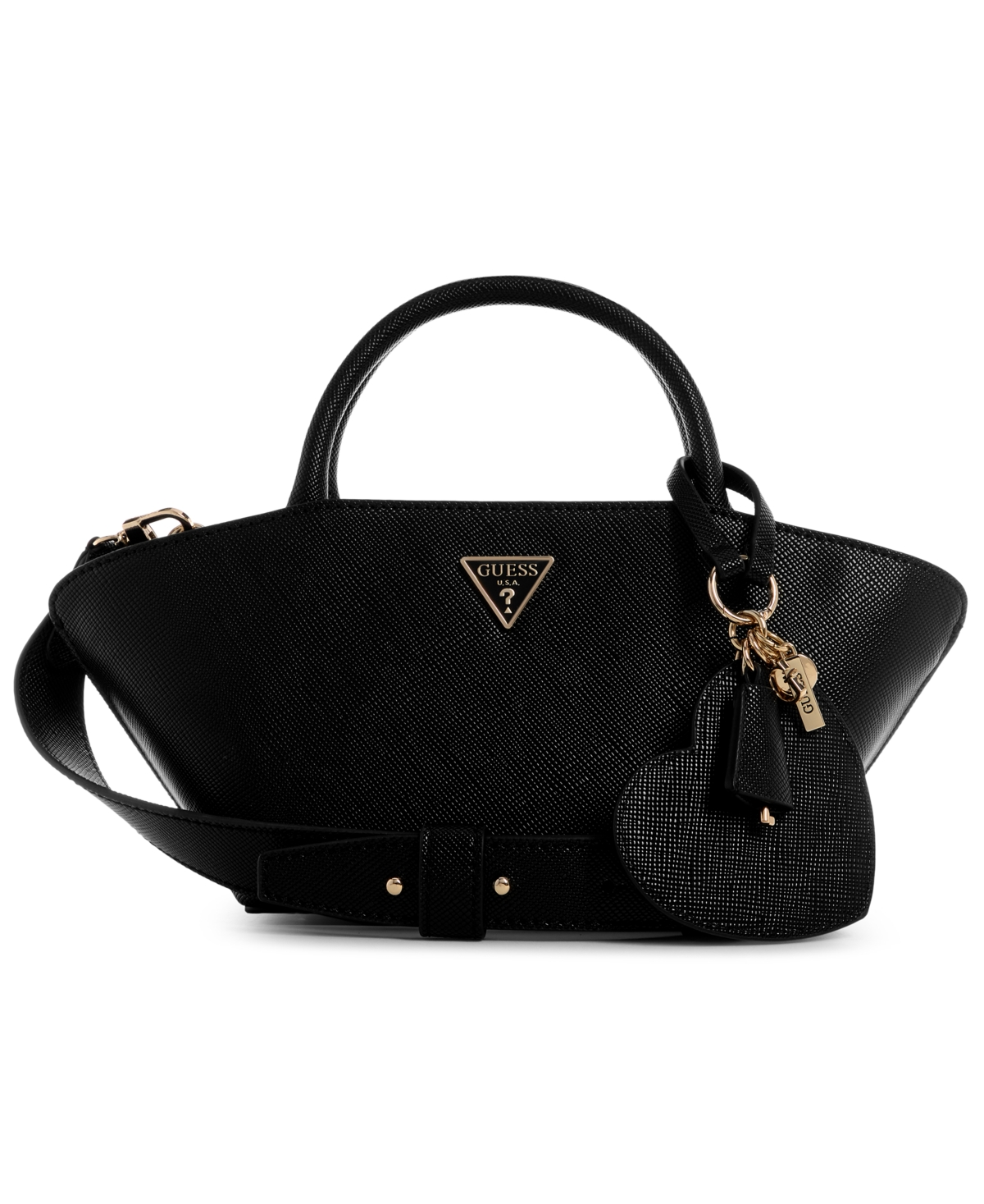 Guess Bolena Medium Satchel Bag In Black