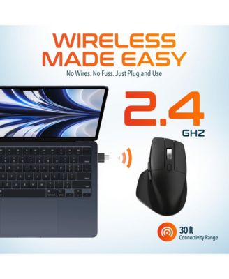 S18 Wireless Mouse, 2.4G Ergonomic Mouse, 5 Noiseless Buttons (DMS18-WB)