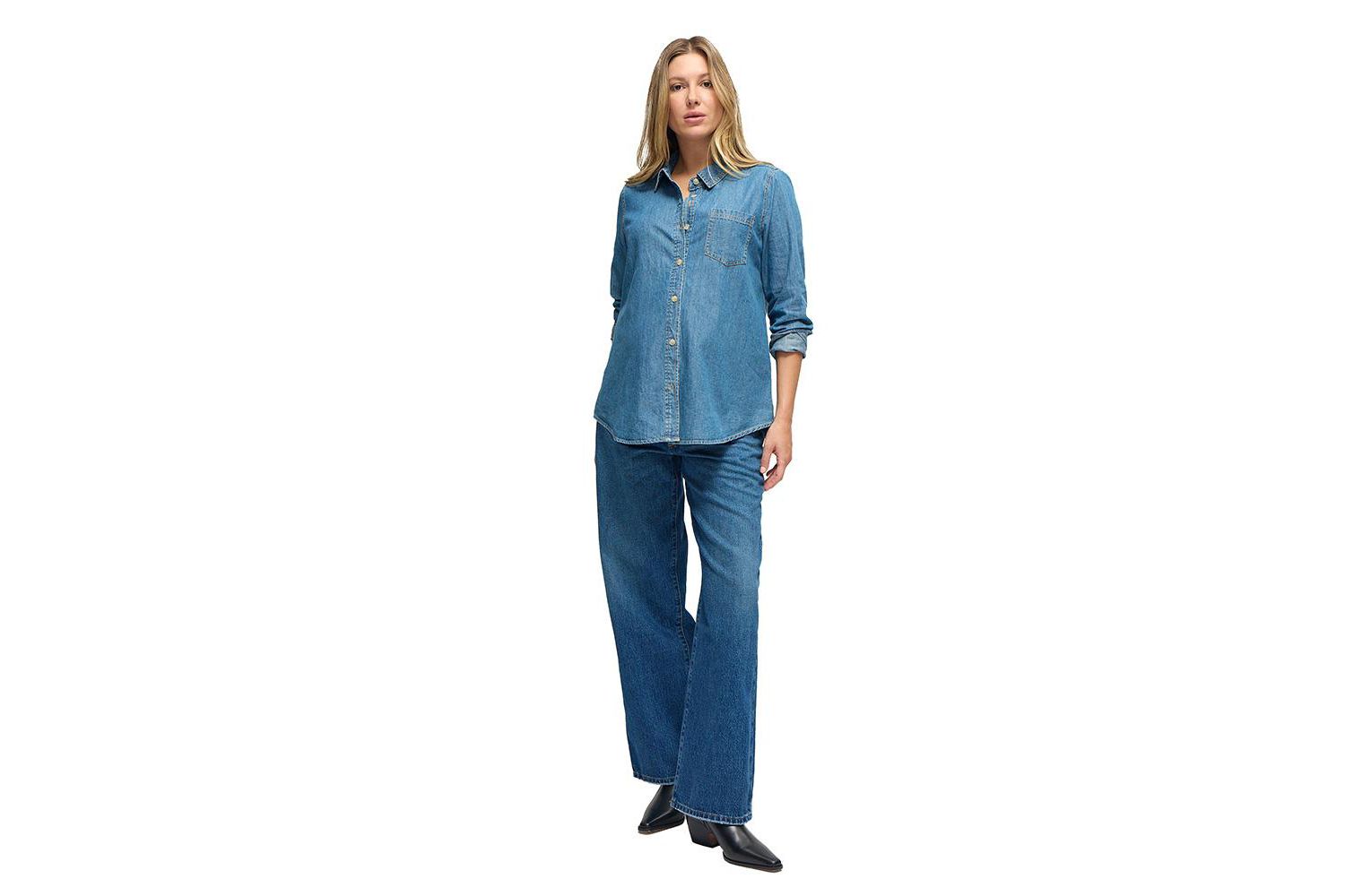 Maternity Ingrid + Isabel Denim Button Down Shirt