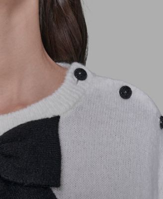 Women's Big Bow Applique Long Sleeve Sweater