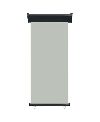 Balcony Side Awning Grey Steel, Aluminum, Polyester 33.5 x 98.4 in