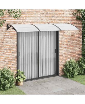 Door Canopy Black PC Large Durable Door Canopy Rectangular