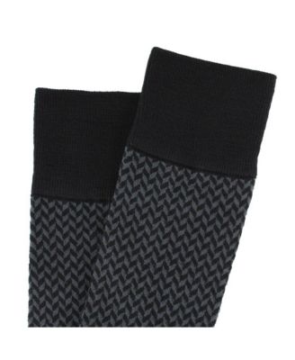 Men's Benoit Herringbone Patterned Mid-Calf Merino Wool Socks (1 Pair)