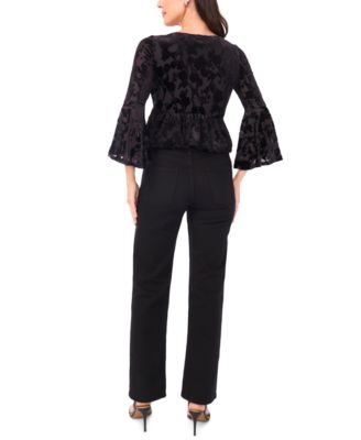 Petite Bell Sleeve Peplum Top