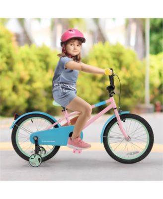 Kids Bike with Adjustable Handlebar and Saddle Pink-18 Inches