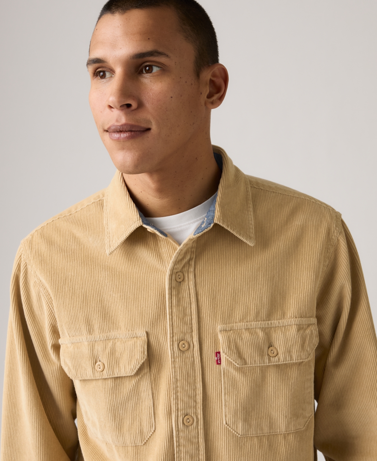 Levi's Men's Relaxed Fit Long Sleeve Button Front Worker Shirt In Neutral