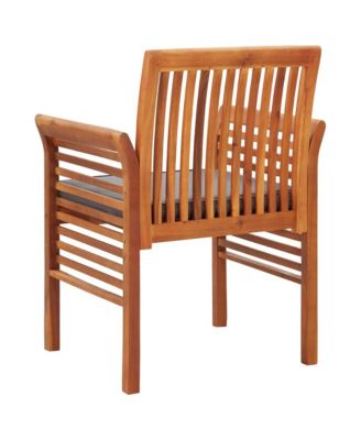 Patio Dining Chairs with Cushions 3 pcs Solid Acacia Wood
