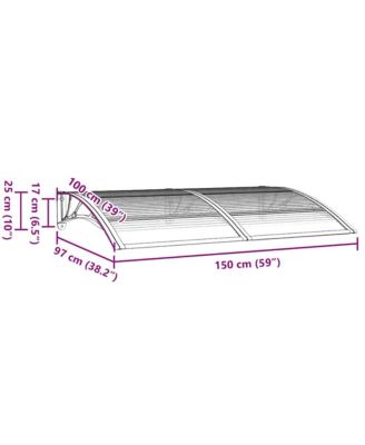   Door Canopy Black Polycarbonate 59.1 x 39.4 in Durable Awning