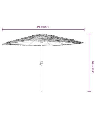 Garden Parasol Brown Polyester Large Collapsible Garden Parasol