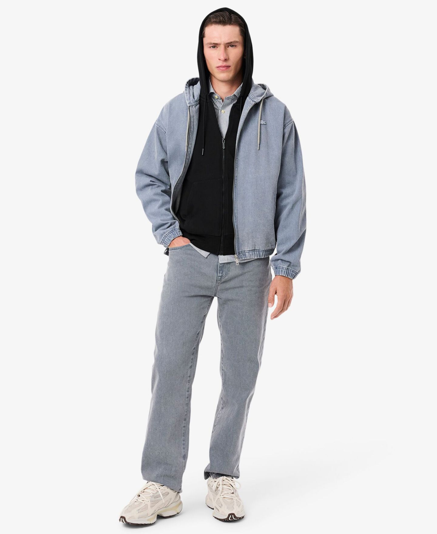 Мужское худи Lacoste Zip-Up Fleece, цвет: Синий — фото 2