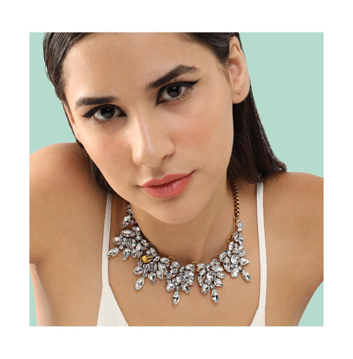 Sohi Chunky Crystal Statement Necklace