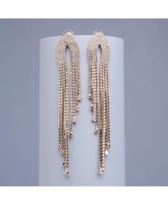 Women's Silver  Bling Cluster Drop Earrings