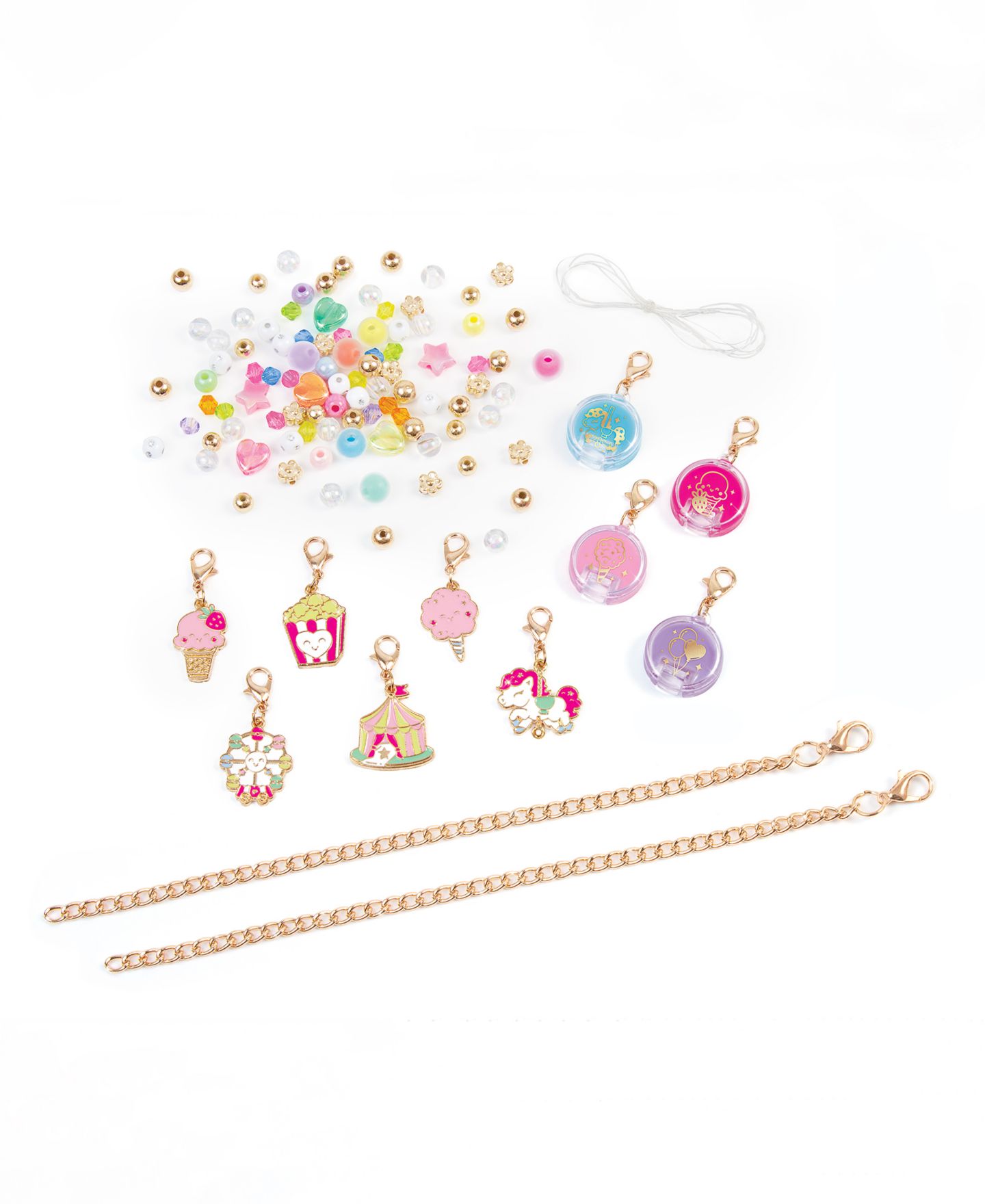 Детские игрушки Make It Real Carnival-Themed Strawberry-Scented Lip Gloss Sweet Spin 5-Piece Bracelet Set, Ages 8+, цвет: Разноцветный — фото 3