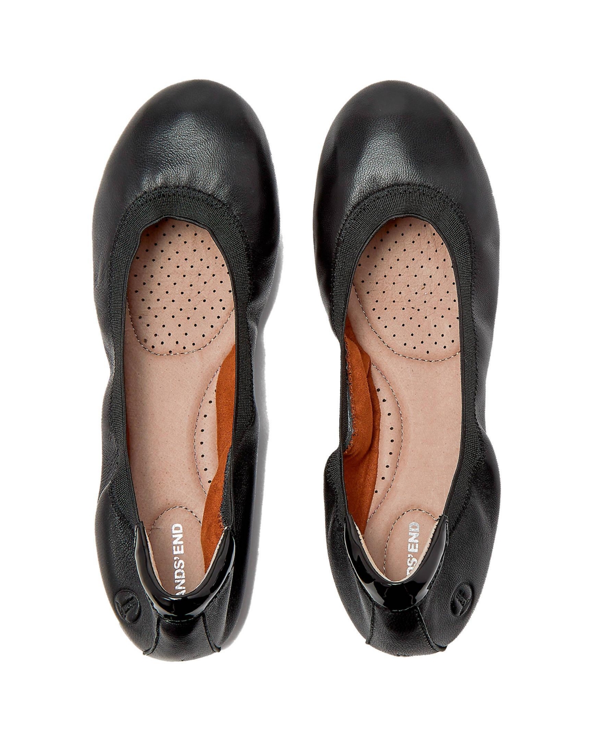 Lands' End Women's Comfort Slip On Leather Ballet Flats