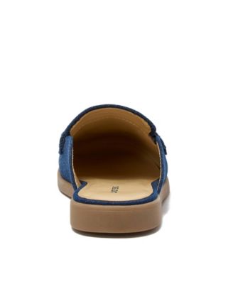 Women's Comfort Slip On Denim Penny Loafer Mules