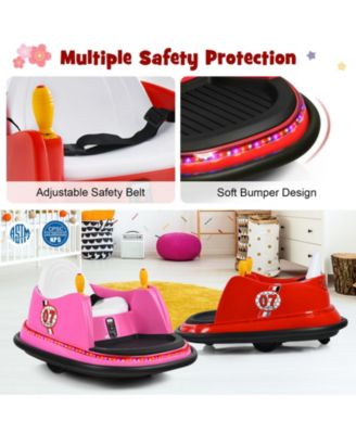 12V Electric Kids Ride On Bumper Car with Flashing Lights for Toddlers-Red