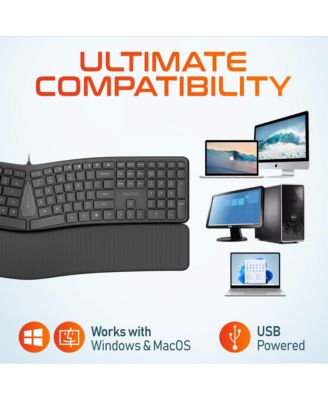 KB250 Ergonomic Keyboard with Wrist Rest Pad