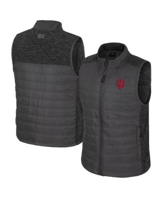 Colosseum - Men's Charcoal Indiana Hoosiers Nightman Full-Zip Puffer Vest
