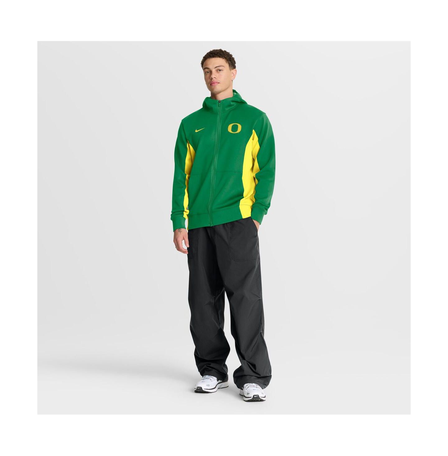 Мужская куртка Nike Green/Yellow Oregon Ducks Dri-FIT Game Full-Zip Hoodie Jacket — фото 3
