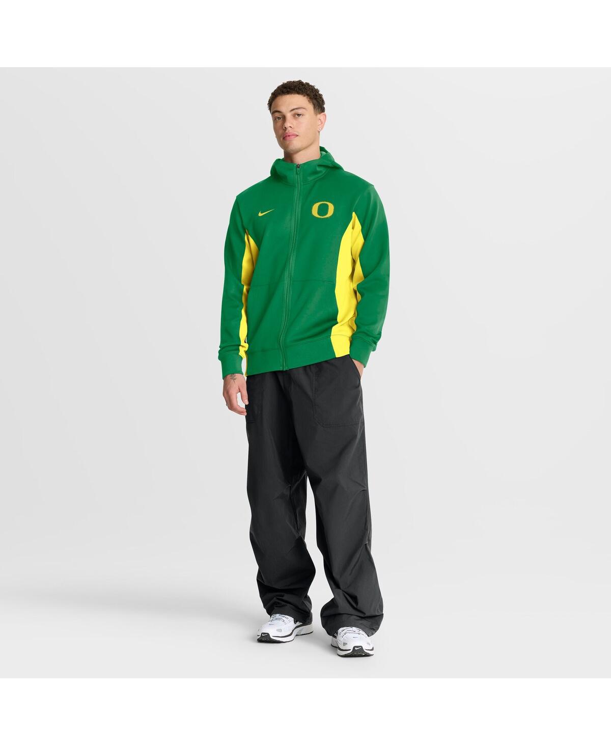 Nike Men's Green/Yellow Oregon Ducks Dri-fit Game Full-Zip Hoodie Jacket
