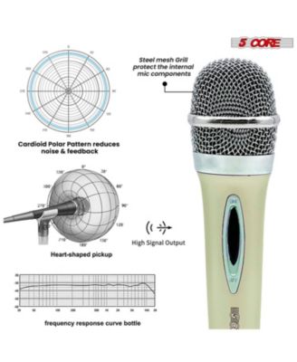 XLR Microphone Dynamic Mic Karaoke Singing Studio Mics Handheld Microfono - PM 286 WH