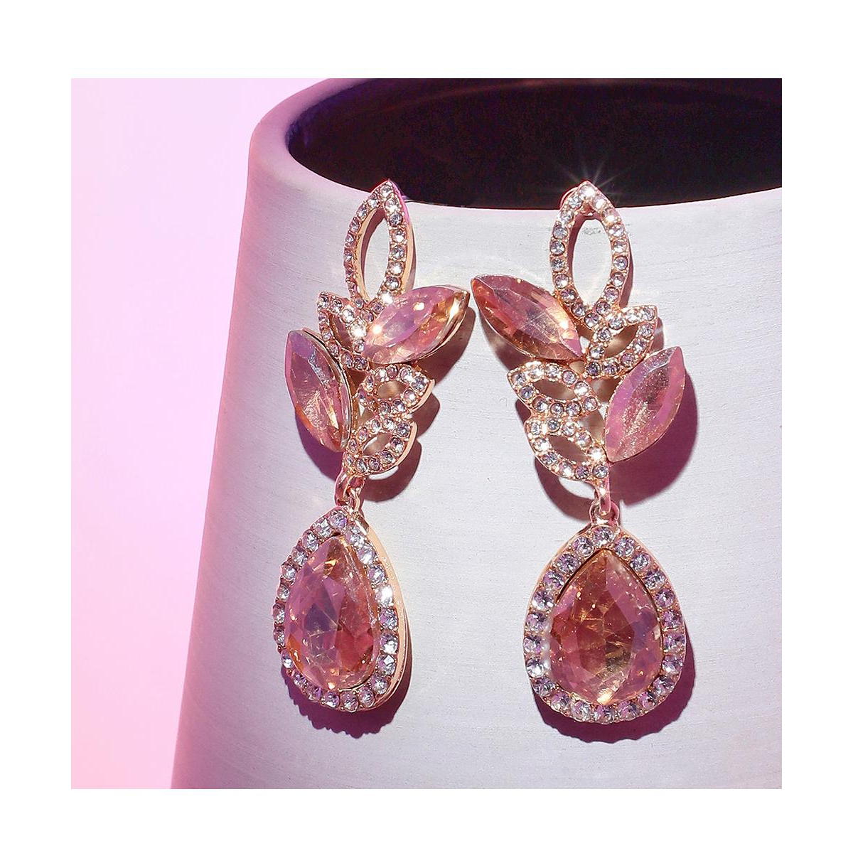 Sohi Women's Gold Dazzling Drop Earrings