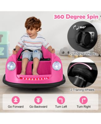 12V Electric Kids Ride on Bumper Car Battery Powered Bumping Car with Remote Control-Pink