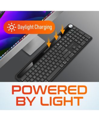 KB90 Wireless Solar (Light-Powered) Rechargeable Keyboard, No Batteries (DKBSLR90)